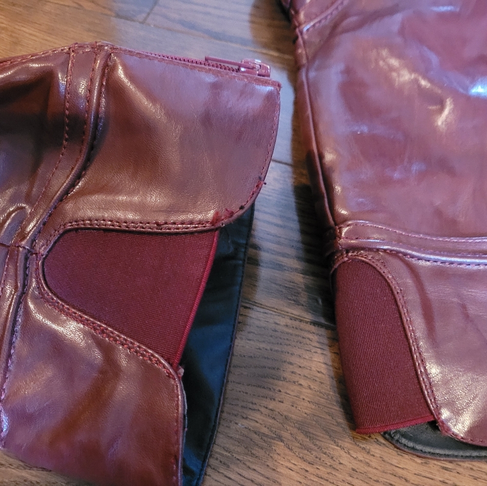 Boots, burgundy, only worn twice to car, size 7 - Picture 4 of 7